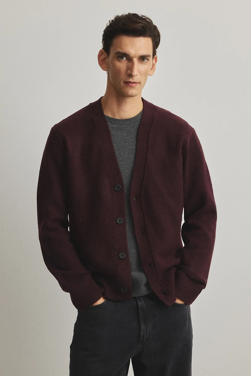 Regular-Fit Brushed Cardigan