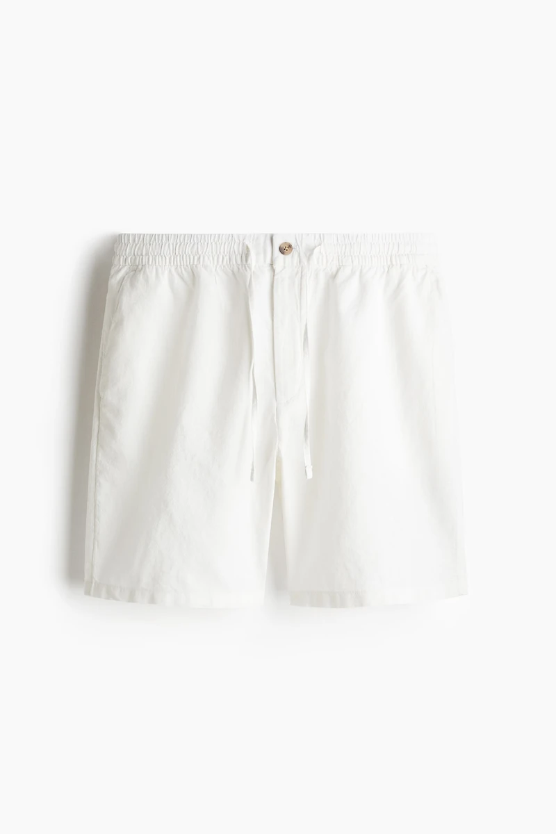 Regular Fit Linen-Blend Shorts