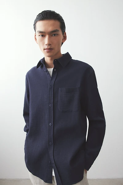 Chemise classique en tissu texturé