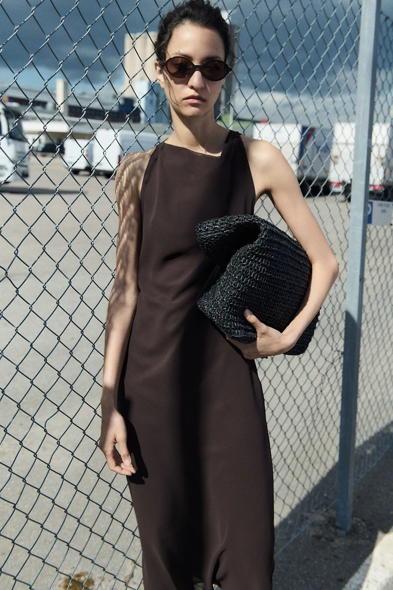 Sleeveless Cowl-Neck Dress