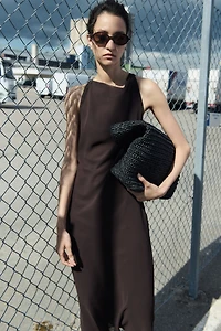Sleeveless Cowl-Neck Dress