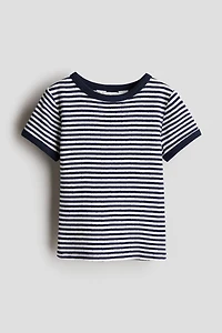 Short-Sleeved Pointelle Jersey Top