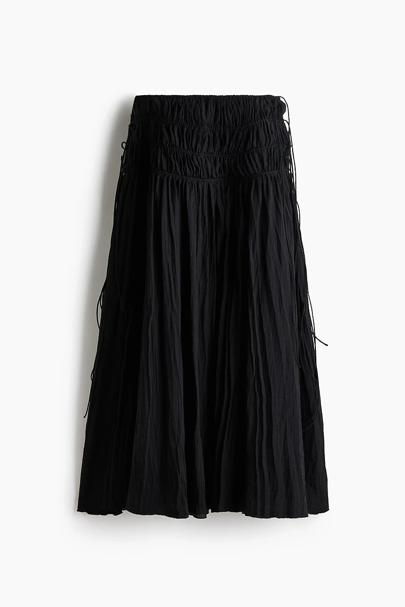 Crinkled Drawstring Skirt