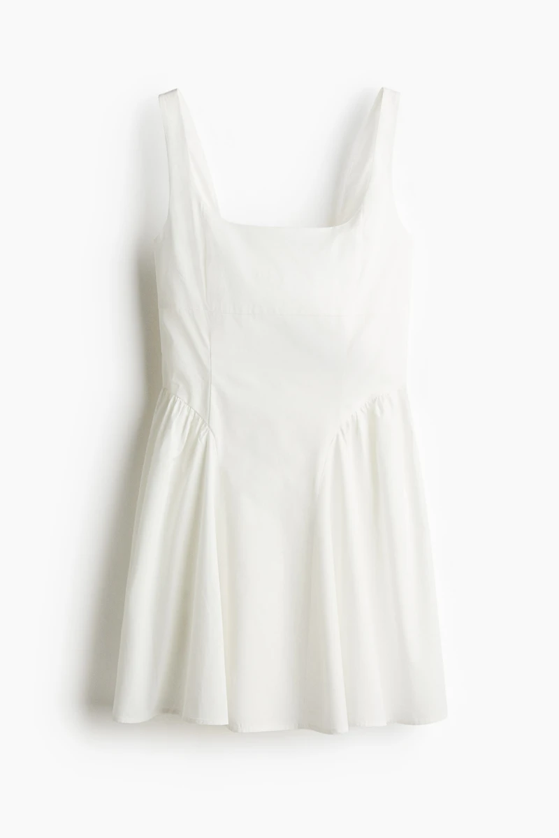 Open-Back Poplin Dress