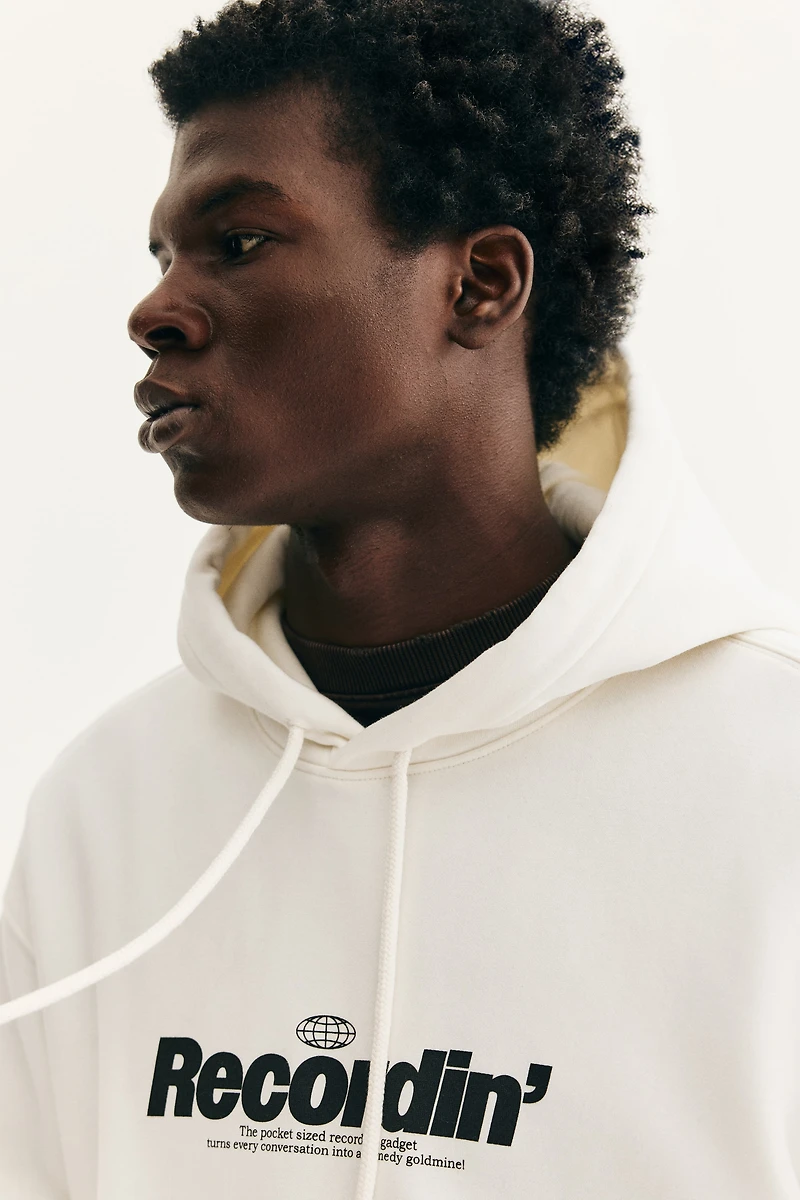 Loose Fit Printed Hoodie