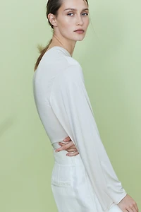 Draped One-Shoulder Top