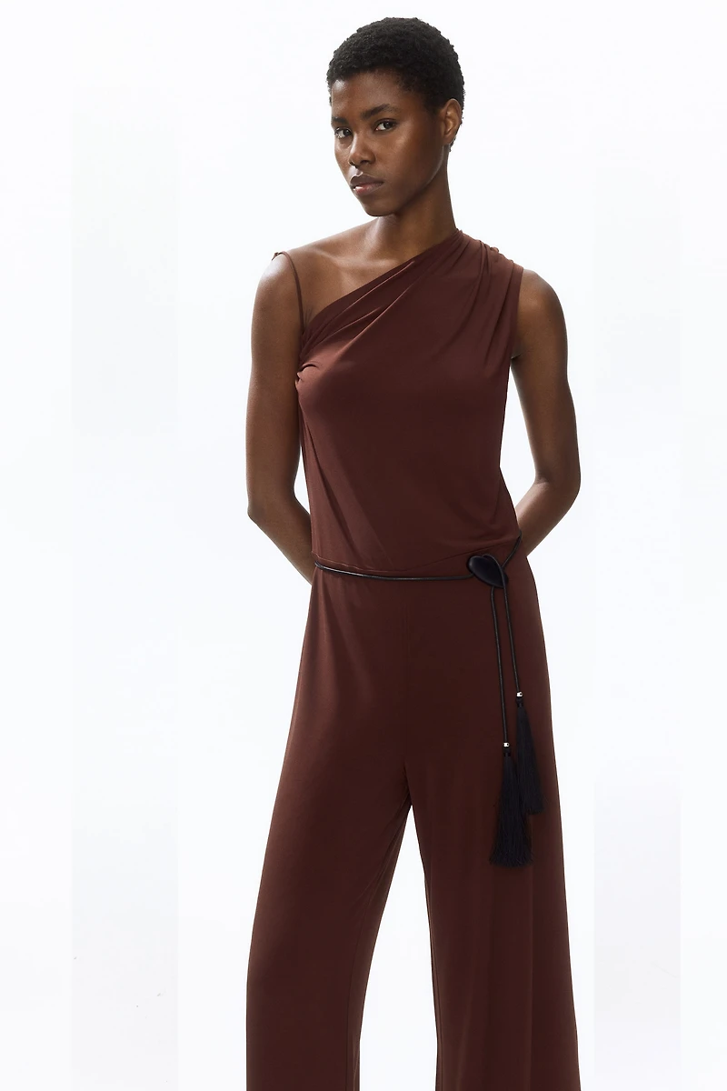 Combinaison pantalon asymétrique en jersey