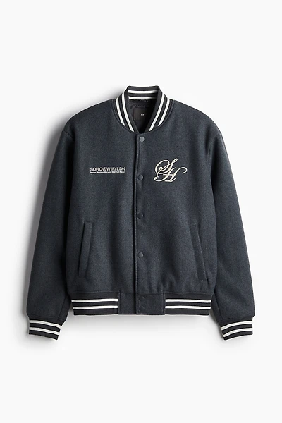 Loose Fit Baseball Jacket
