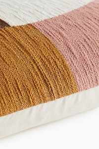 Housse de coussin contraste de couleur en coton