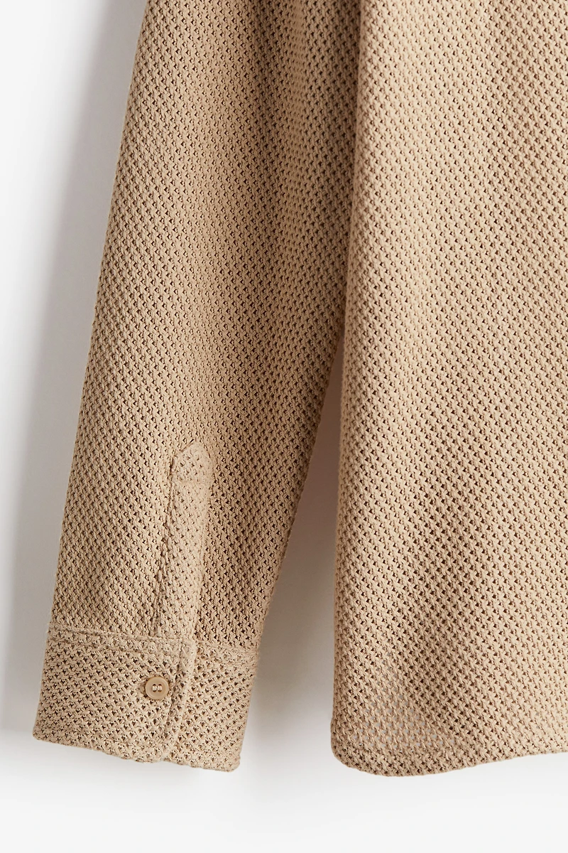 Chemise Coupe Classique en maille ajourée