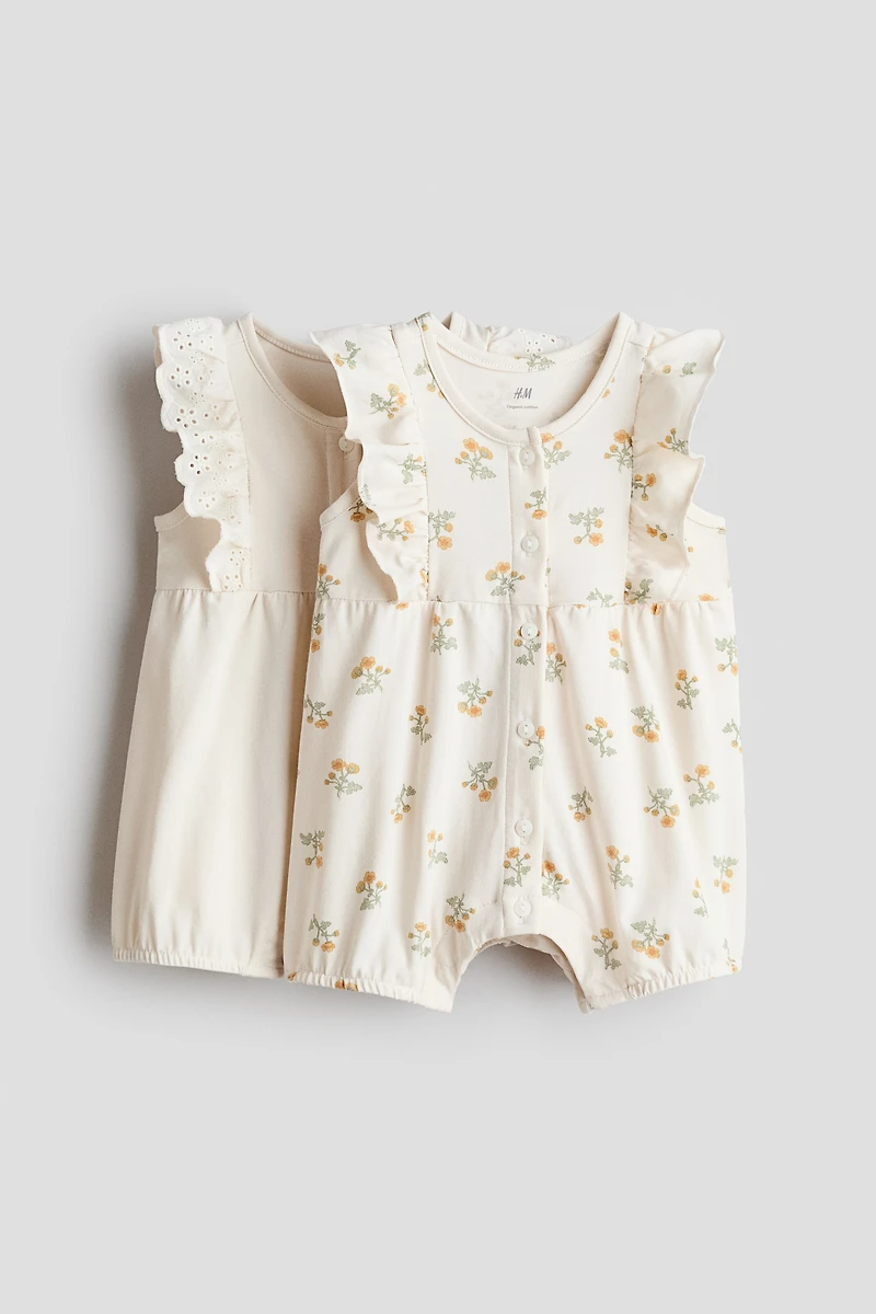 2-Pack Ruffle-Detail Romper Suits