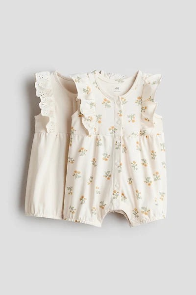 2-Pack Ruffle-Detail Romper Suits