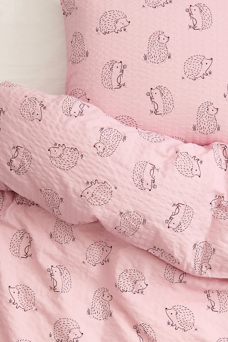 Parure de couette en crépon à motif