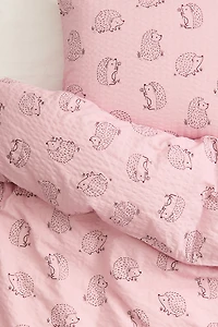 Parure de couette en crépon à motif