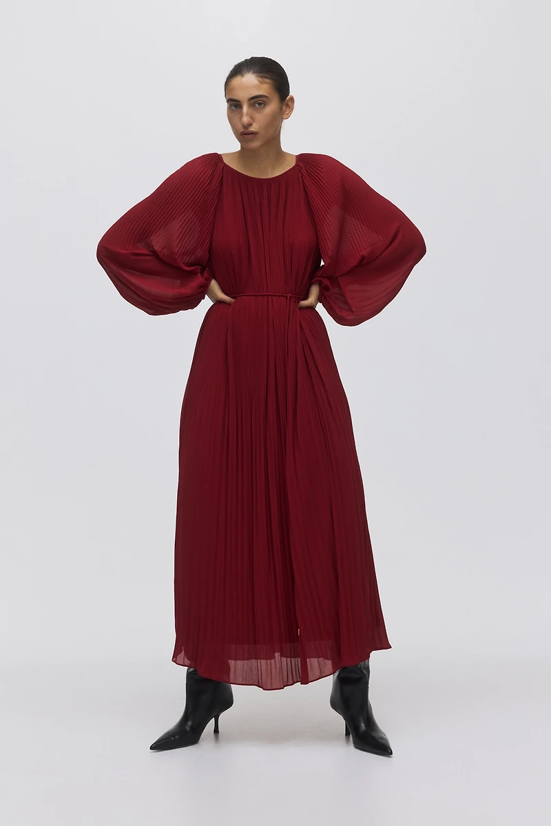 Long Plissé Dress