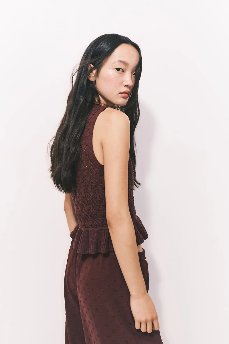 Pointelle-Knit Vest