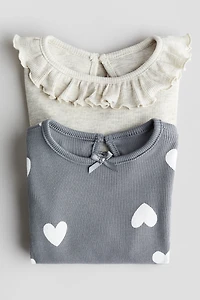 Lot de 2 hauts en jersey côtelé