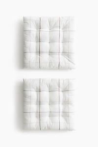 Lot de 2 coussins d'assise en lin mélangé à motif