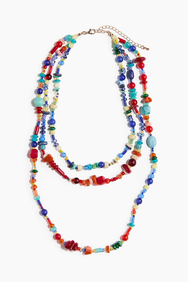 Triple-Strand Beaded Necklace