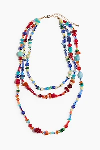 Triple-Strand Beaded Necklace