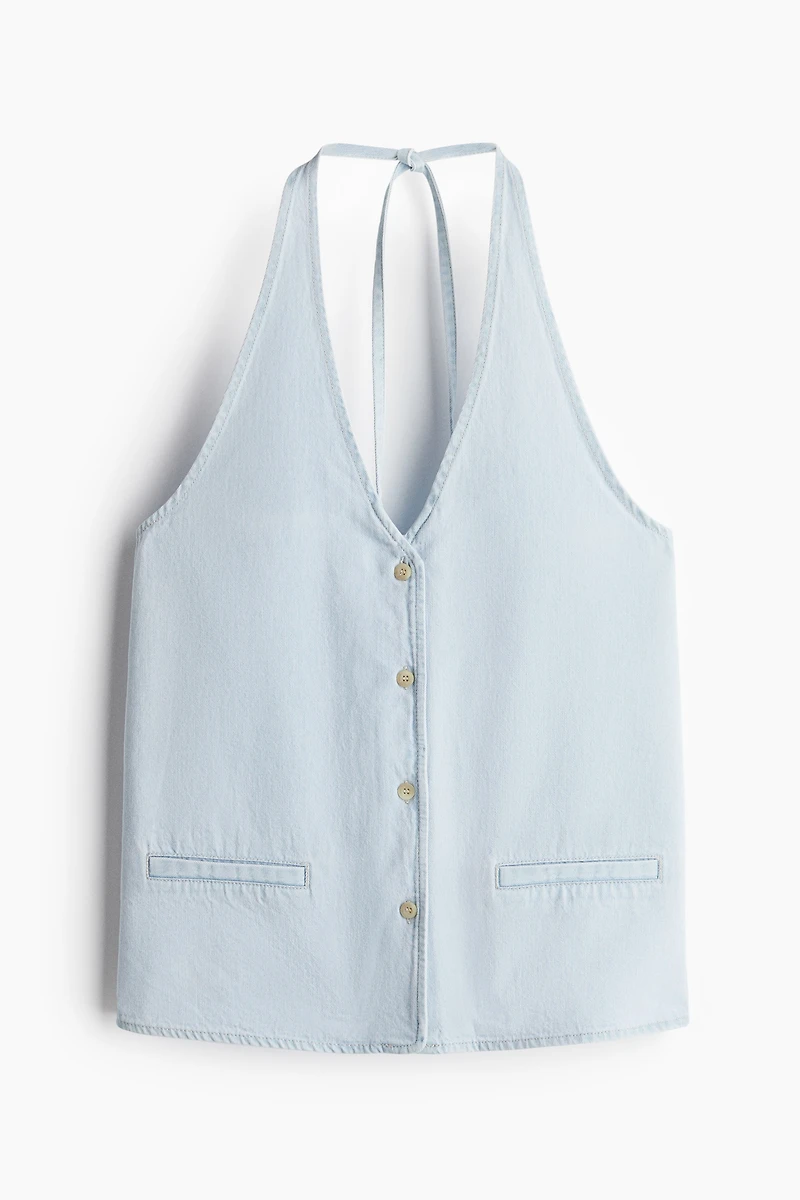Halterneck Denim Vest