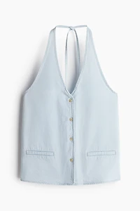 Halterneck Denim Vest
