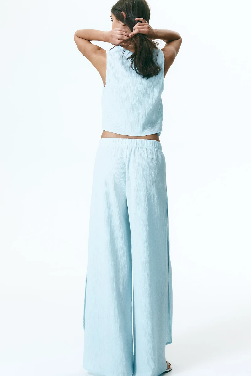 Wrap-Detail Crinkled Top