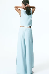 Wrap-Detail Crinkled Top