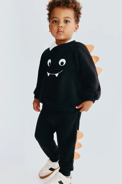 2-Piece Appliquéd Sweatshirt and Joggers Set