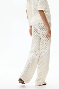 Pointelle-Knit Pants