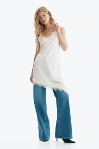 Robe combinaison en jersey avec dentelle