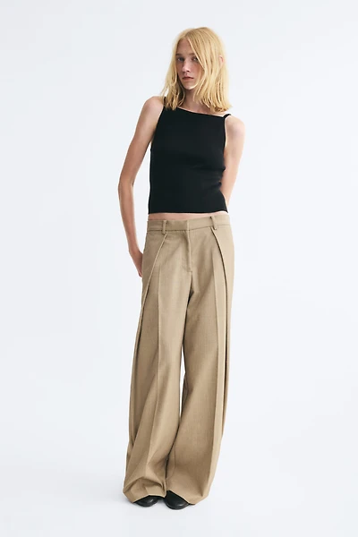 Rib-Knit Silk-Blend Strappy Top