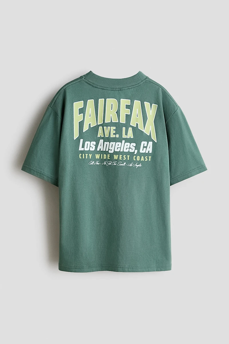 T-shirt en coton avec motifs imprimés