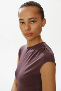 Robe en jersey avec panneau drapé