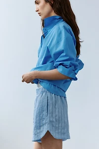 Short en lyocell mélangé avec taille élastique