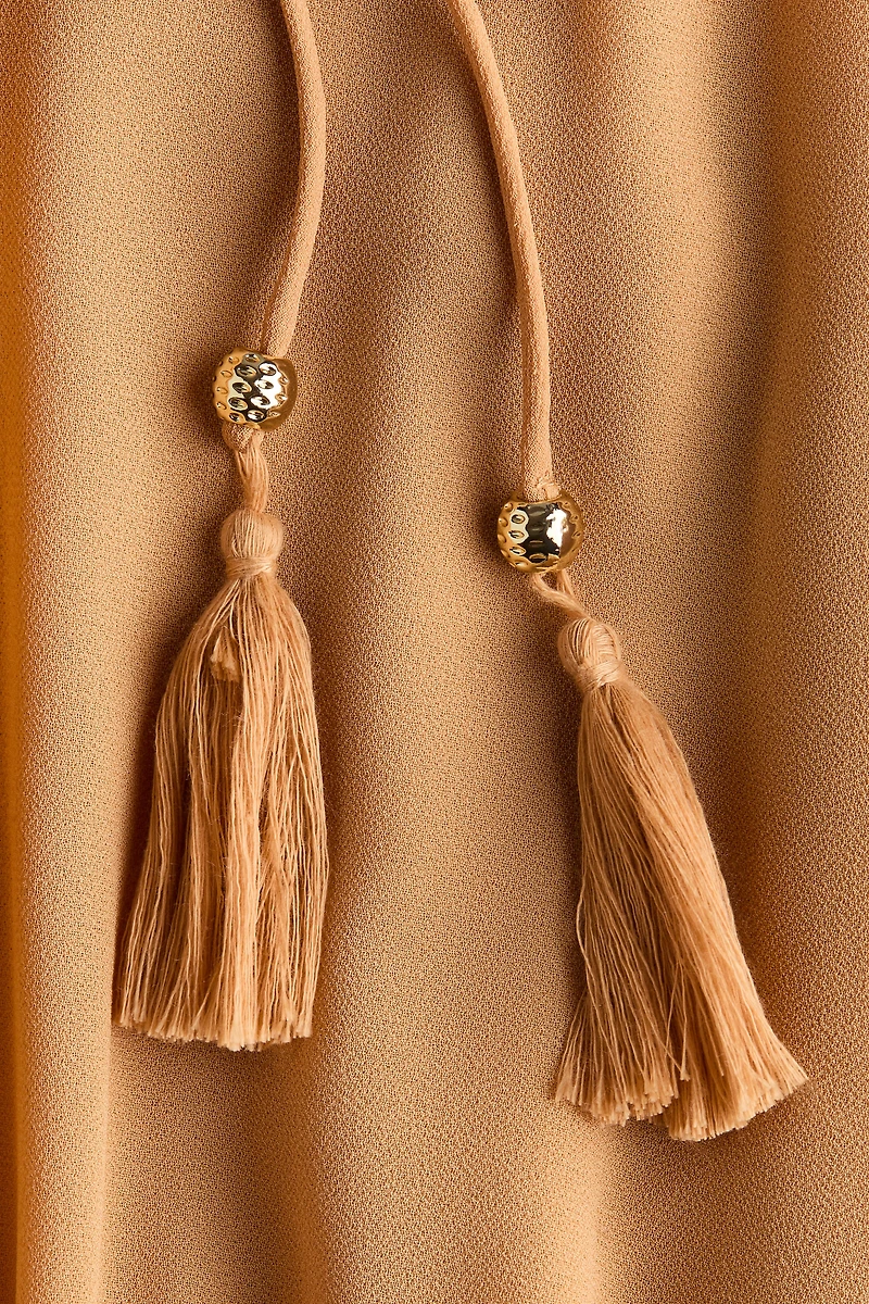 Cape-Detail Chiffon Dress