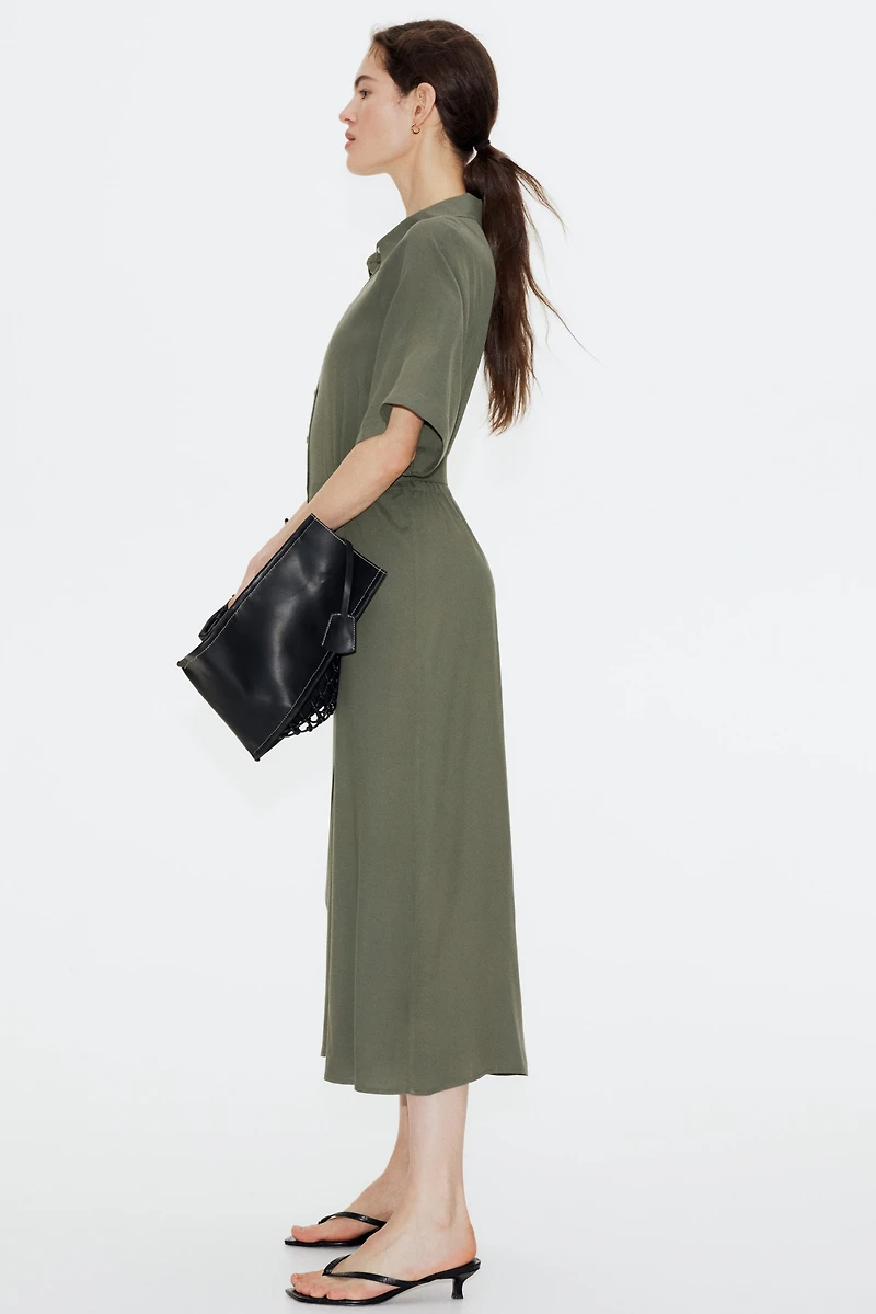 Tie-belt Shirt Dress