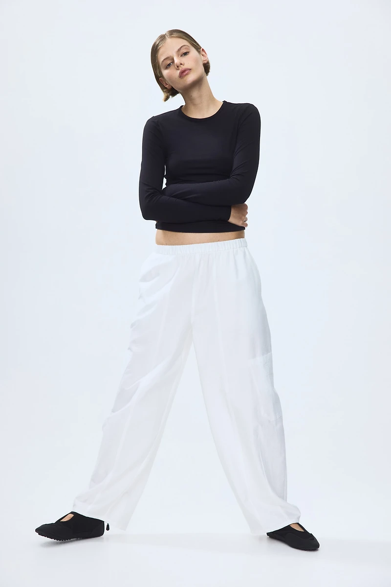 Long-sleeved jersey top