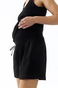 MAMA Linen-Blend Shorts