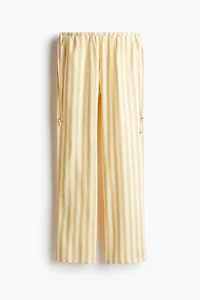 Wide-Leg Drawstring Pants