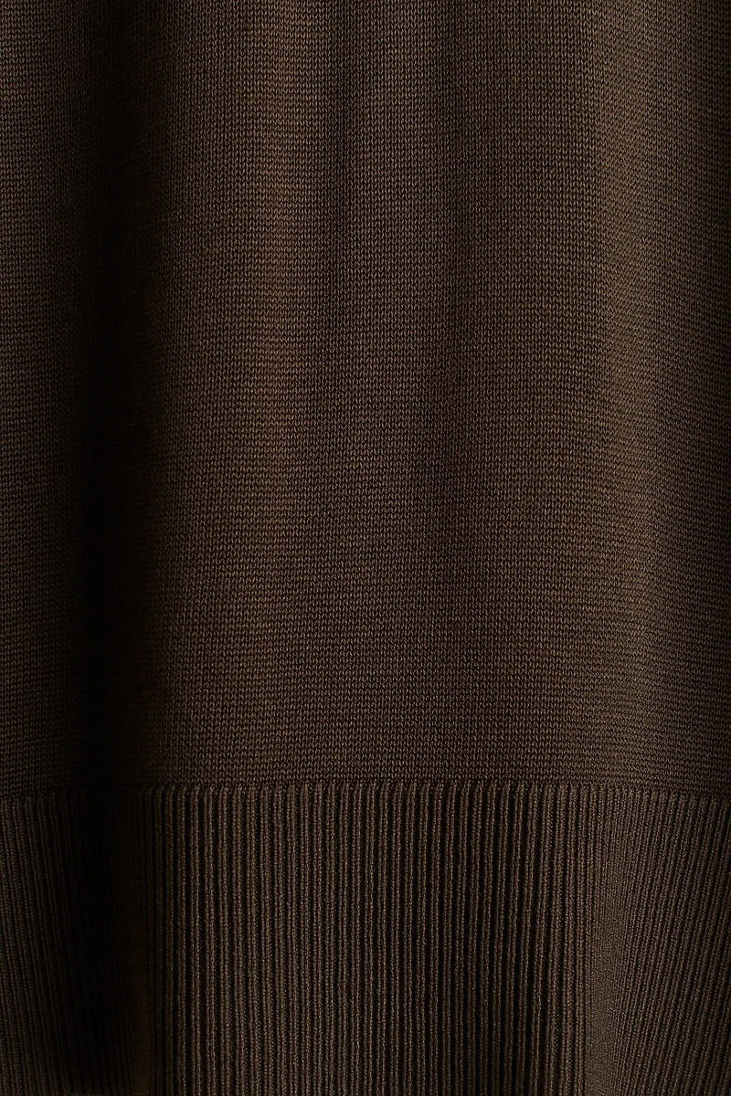 Fine-Knit Mock Turtleneck Sweater