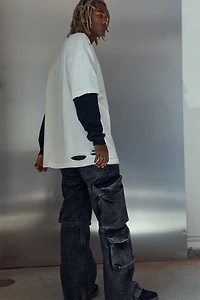 Oversized Fit Distressed-Look T-shirt