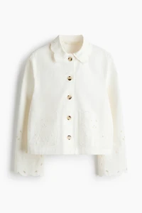 Twill Jacket with Eyelet Embroidery
