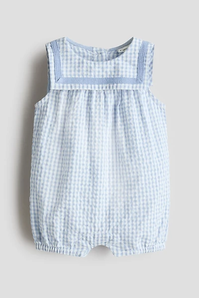 Barboteuse en crépon de coton