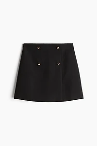 Button-Front Mini Skirt