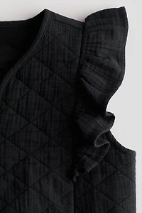 Gilet sans manches volanté en mousseline de coton