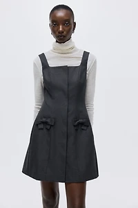 Bow-Detail Twill Dress