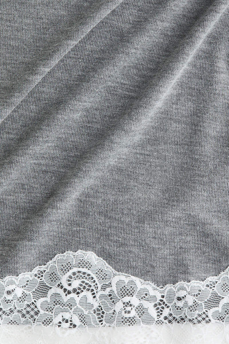 Lace-Trimmed Jersey Top