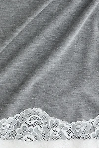 Lace-Trimmed Jersey Top