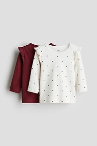 Lot de 2 T-shirts en jersey côtelé